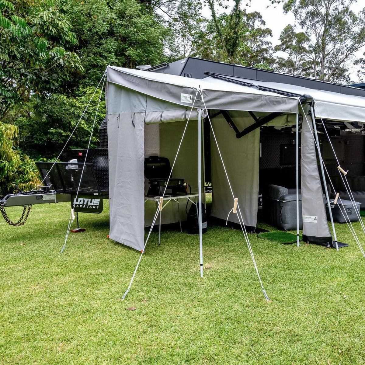 Premium Privacy Screen End Wall - Centre Zip