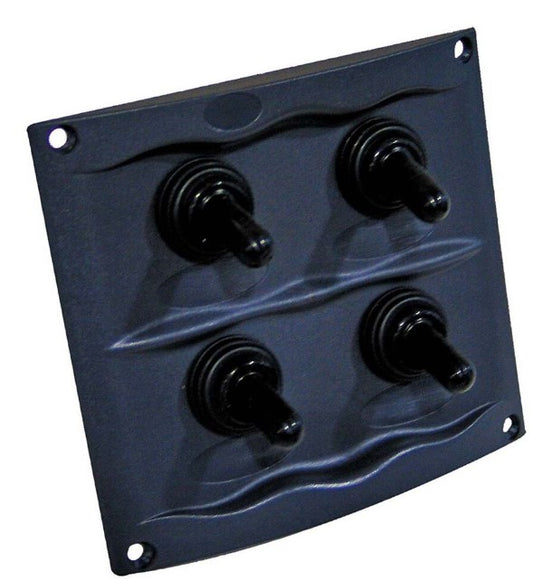 Waterline Waterproof 4x or 6x Gang Switch Panel - Black