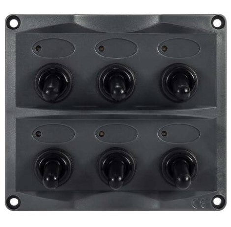 Waterline Waterproof 4x or 6x Gang Switch Panel - Black
