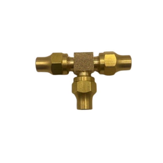 Brass Gas Fitting 5-16 Flare Three Way Tee for 5-16 Copper Pipe w flare nuts
