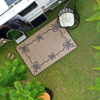 Tracks Mat 1.8m x 2.7m - Black/Fawn