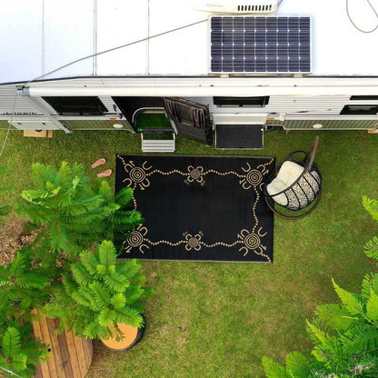 Tracks Mat 1.8m x 2.7m - Black/Fawn