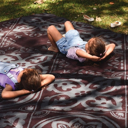 Casablanca Mat 3m x 3m - Burgundy/Grey