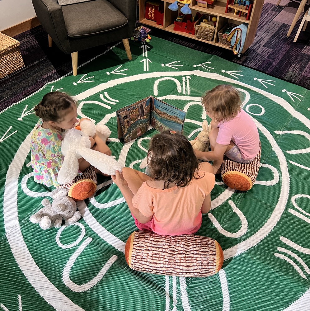 Yarning Circle Mat 2.7m x 2.7m - Green/White