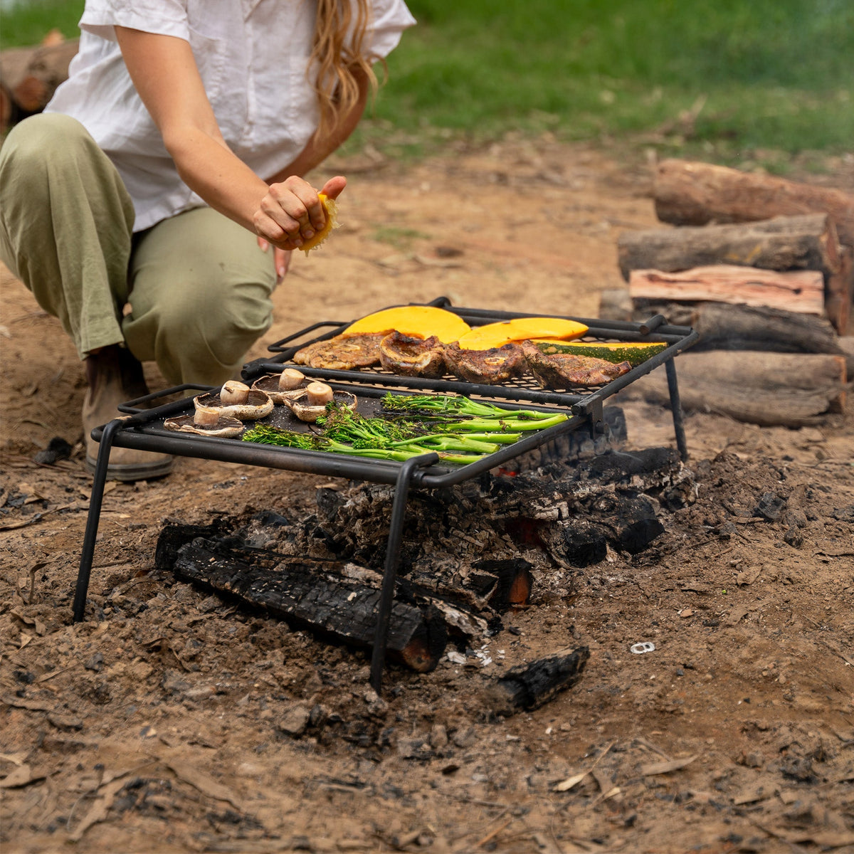 Foldable Camp Grill & Hot Plate