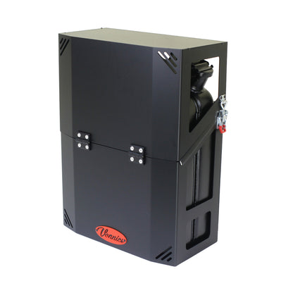 Vonnies 20L Black Canopy/Trailer Mounted Front FLIP FOLDING Single Jerry Can Holder for Water & Fuel