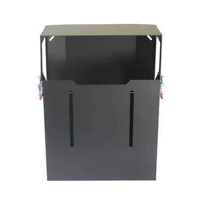 Vonnies 20L Black Canopy/Trailer Mounted Front FLIP FOLDING Single Jerry Can Holder for Water & Fuel