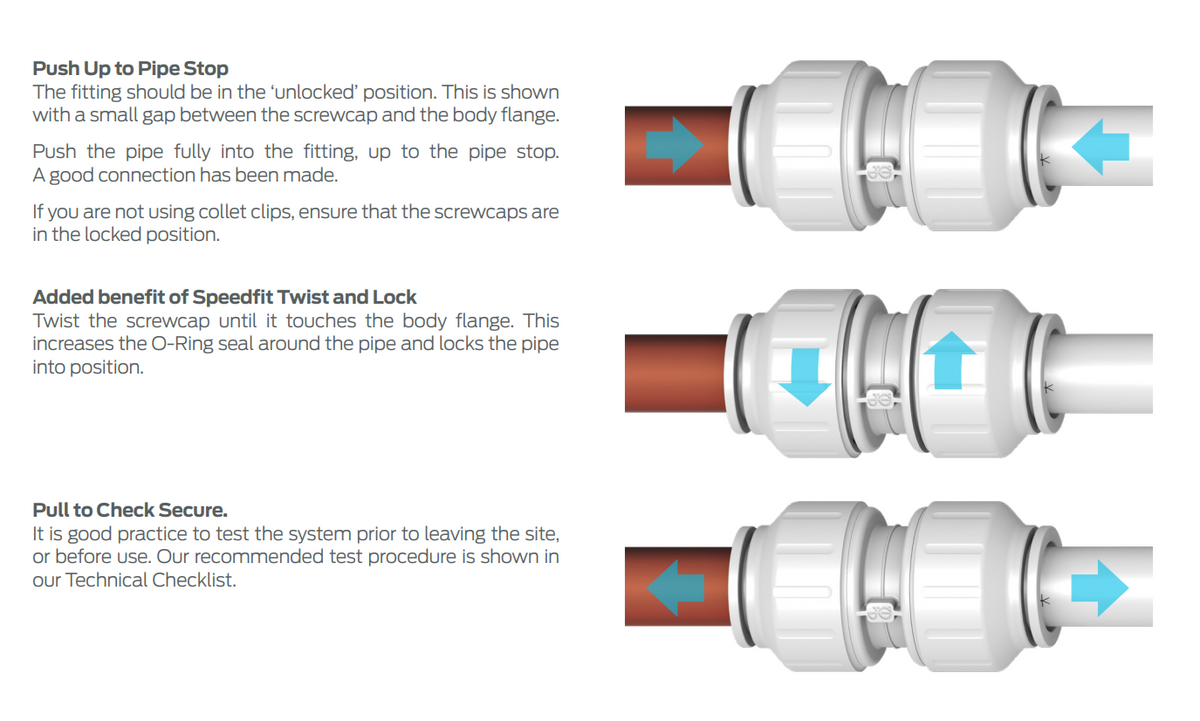 John Guest 12mm WaterMark Stem Tee Adaptor