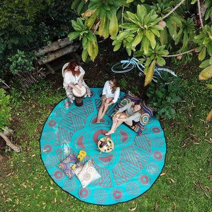 Connecting To Culture Mat 3m - Aqua/Burgundy