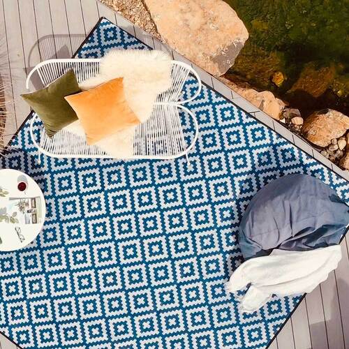 Diamond Mat - Navy/Grey