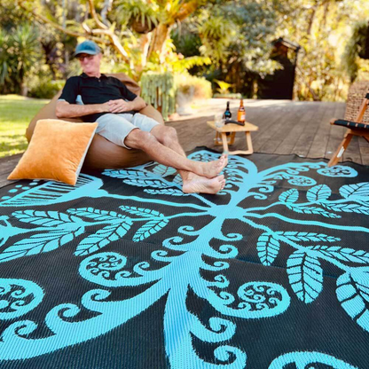 Kiwiana Mat 2.7m - Teal/Navy