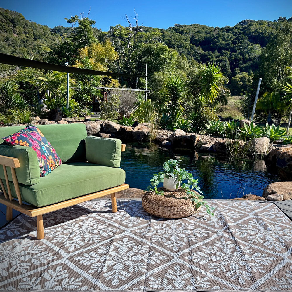 Gumnut Mat 1.5m x 2.4m- Fawn/White