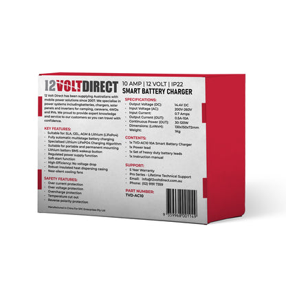 12 Volt Direct IP22 Pro Series Smart Battery Chargers Lithium Compatible