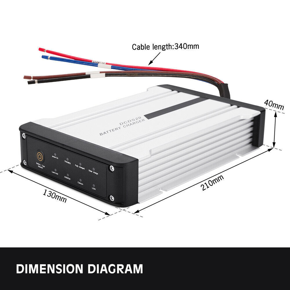 12 Volt Direct DC to DC Battery Charger MPPT LiFePO4 Lithium Compatible Solar Compatible