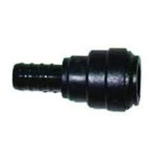 John Guest (JG) 15mm Push-on Hose Connector X 1/2 Inch Hose Barb (black)