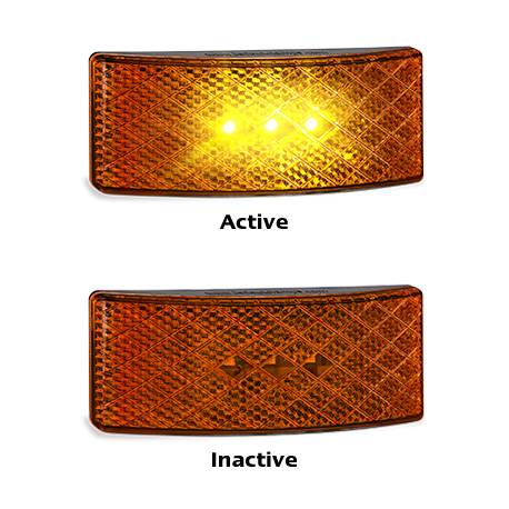 Led Side Marker/reflector Amber With Black Base