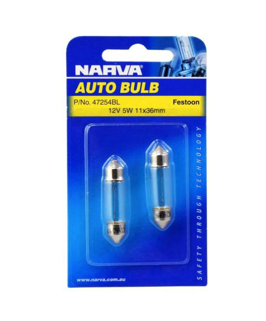 Narva Festoon Bulb 12v 5w 11mm X 36mm (pair)