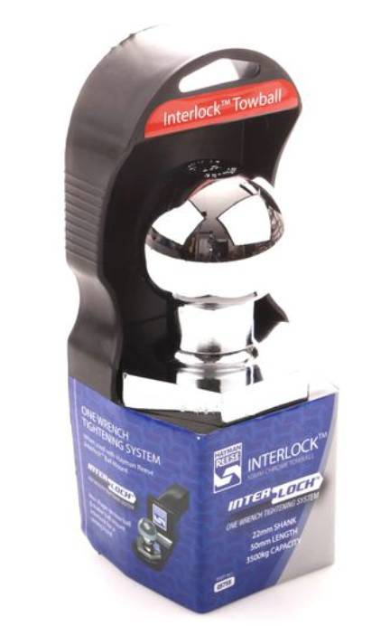 Interlock Tow Ball - Chrome, 50mm - Retail Package