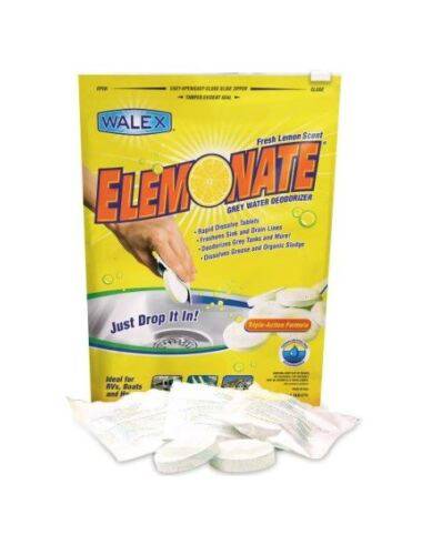 Elemonate Grey Water Deodoriser - Lemon Scent - 5 Tablets