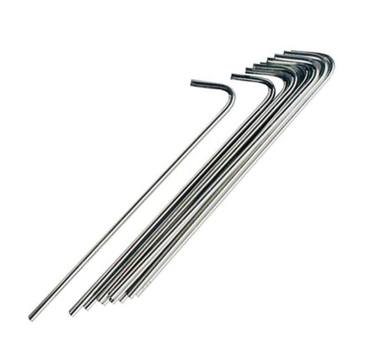 Tent Peg 8mm X 225mm Zinc - 6 Pack