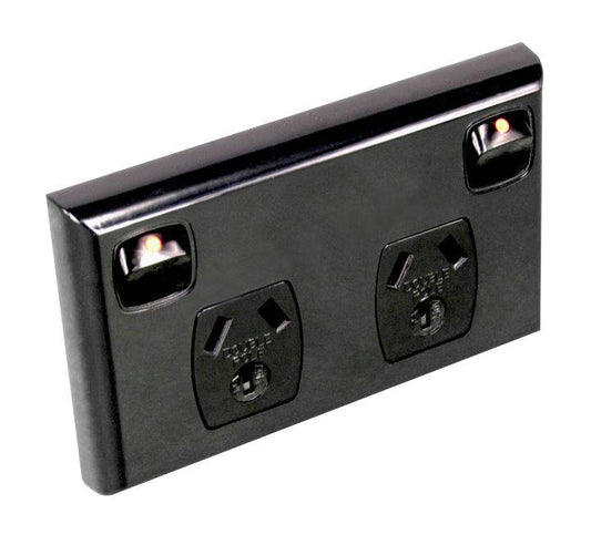 Double Power Point W 2-pole Switch 10a - Black